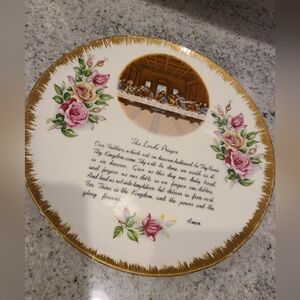Vintage Enesco Lord's Prayer Ceramic Plate